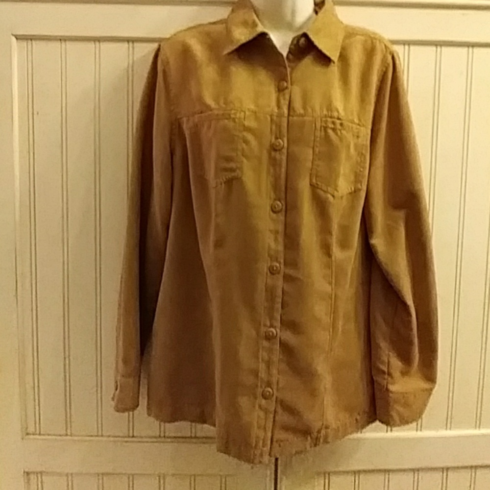 Brown suede feel shirt